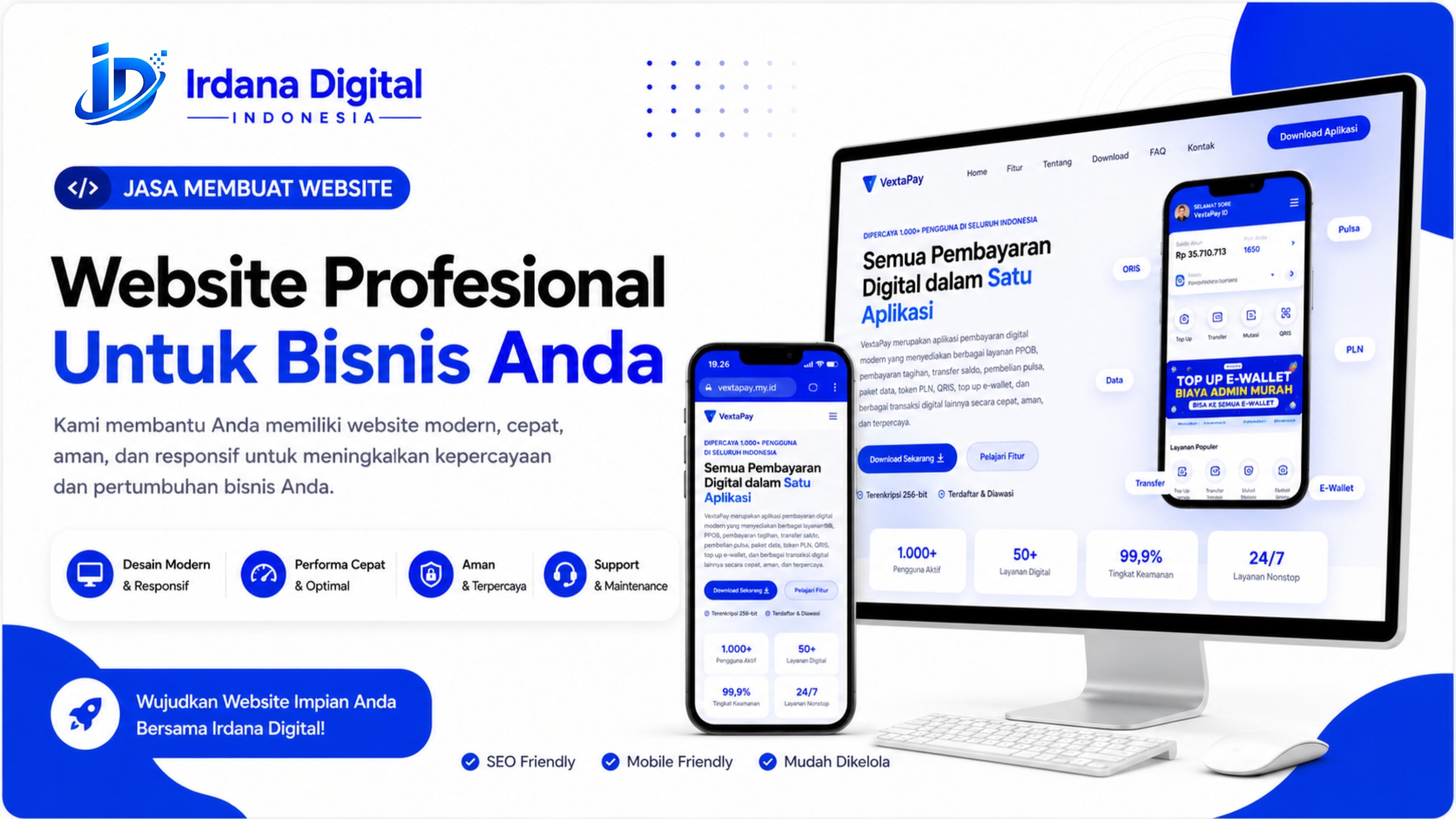 Jasa pembuatan website profesional dan responsif Irdana Digital Indonesia
